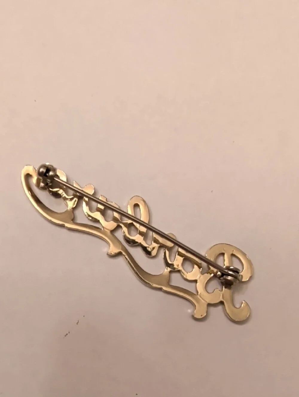 Barbara Metal Name Brooch - Silver Tone